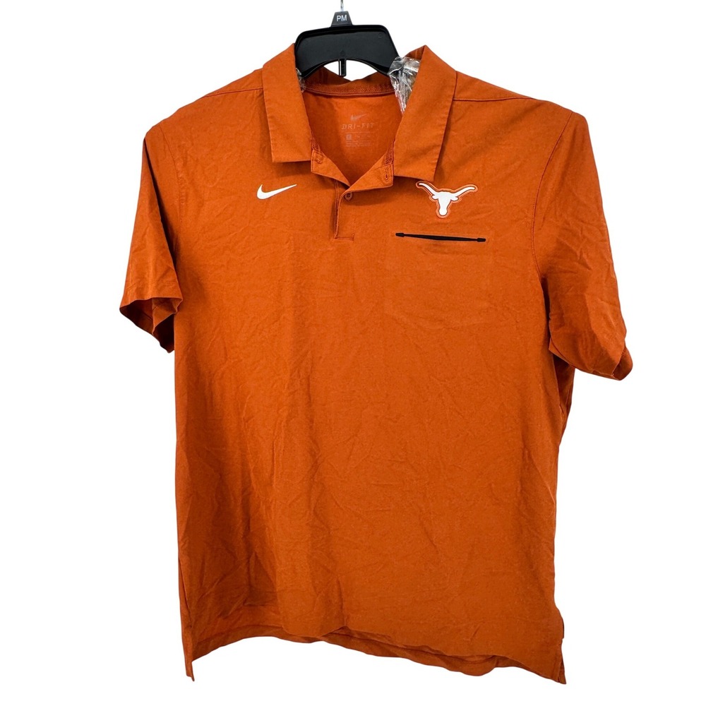 Nike Texas Longhorns Dri-FIT Polo Shirt Mens XL Burnt Orange Zipper Pocket NCAA